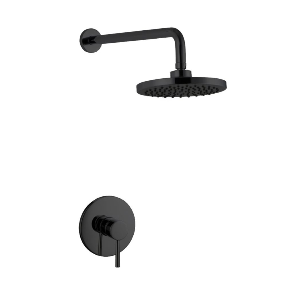 Regendoucheset inbouw Zwart mat