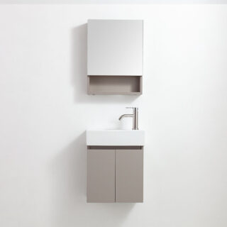 QUALIS® LAPIS | Badkamermeubel | Taupe | 47x25 | Complete set